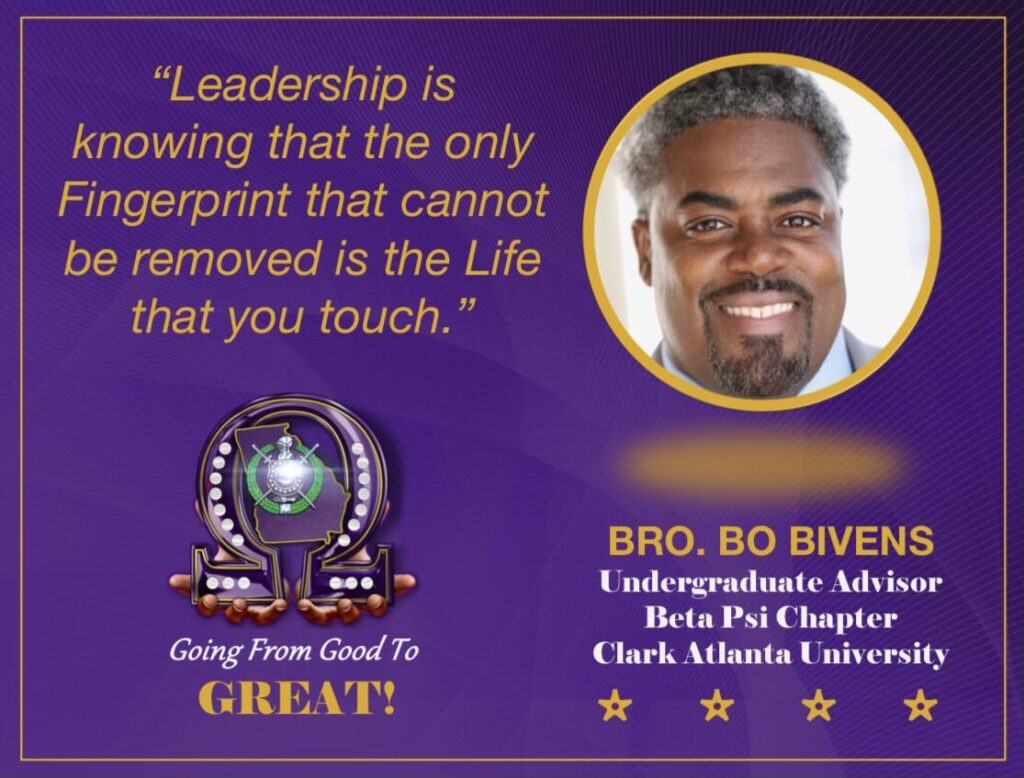 Bo Bivens lives this truth every day as a dedicated mentor and advisor at Clark Atlanta University